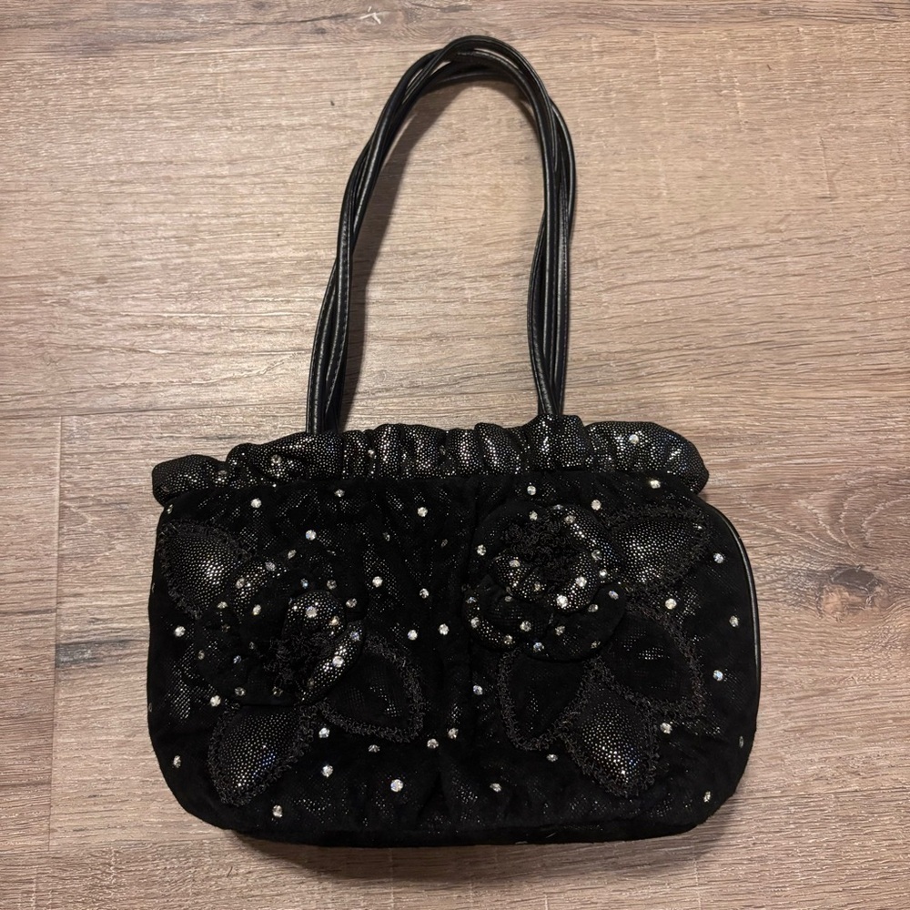 Vintage Womens Rita Diana for Mylinka Black Sparkly Mini Purse EVC